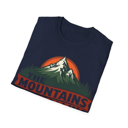 Unisex Softstyle T-Shirt - 'The Mountains Are Calling' Adventure Tee