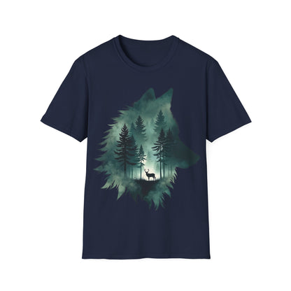 Wolf Silhouette Nature Unisex Softstyle T-Shirt