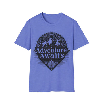 Adventure Awaits Unisex Softstyle T-Shirt - Perfect for Outdoor Lovers and Explorers