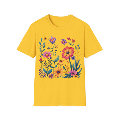 Floral Print Unisex Softstyle T-Shirt - Perfect for Spring Celebrations