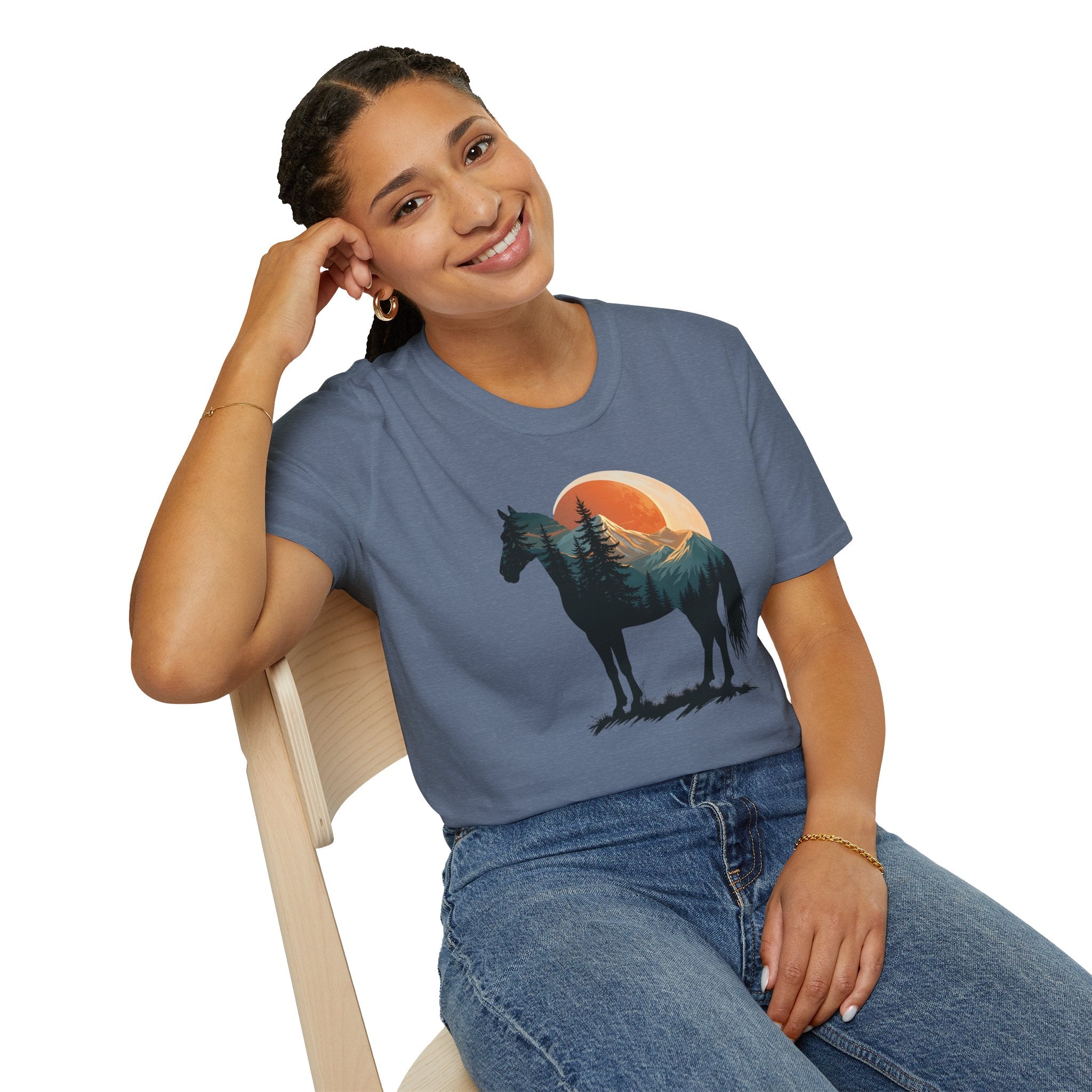Wild Horse Sunset Silhouette T-Shirt