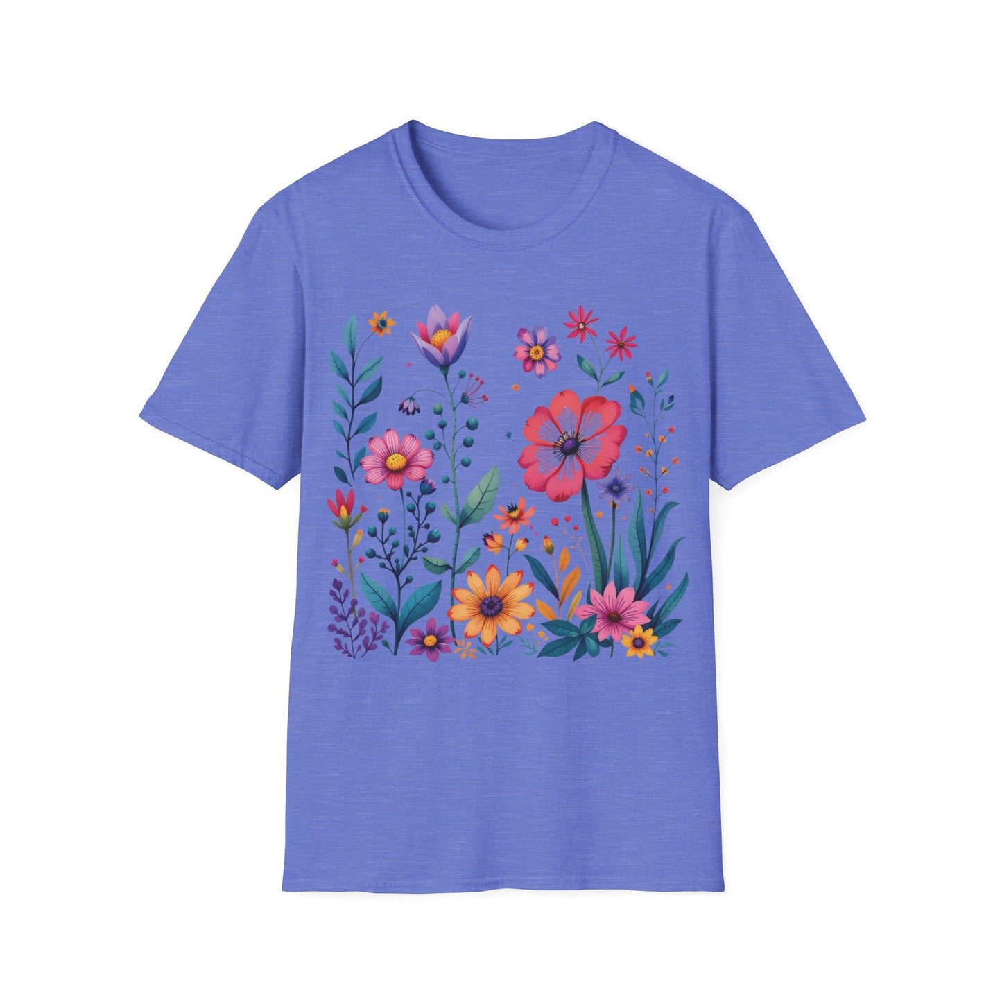 Floral Print Unisex Softstyle T-Shirt - Perfect for Spring Celebrations