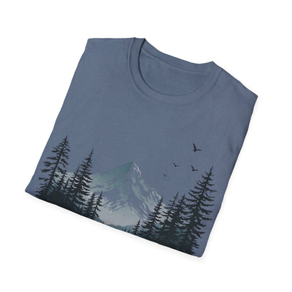 Mountain Moose Unisex Softstyle T-Shirt - Nature Lover's Tee