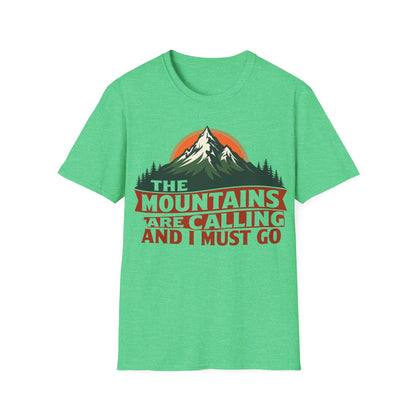 Unisex Softstyle T-Shirt - 'The Mountains Are Calling' Adventure Tee