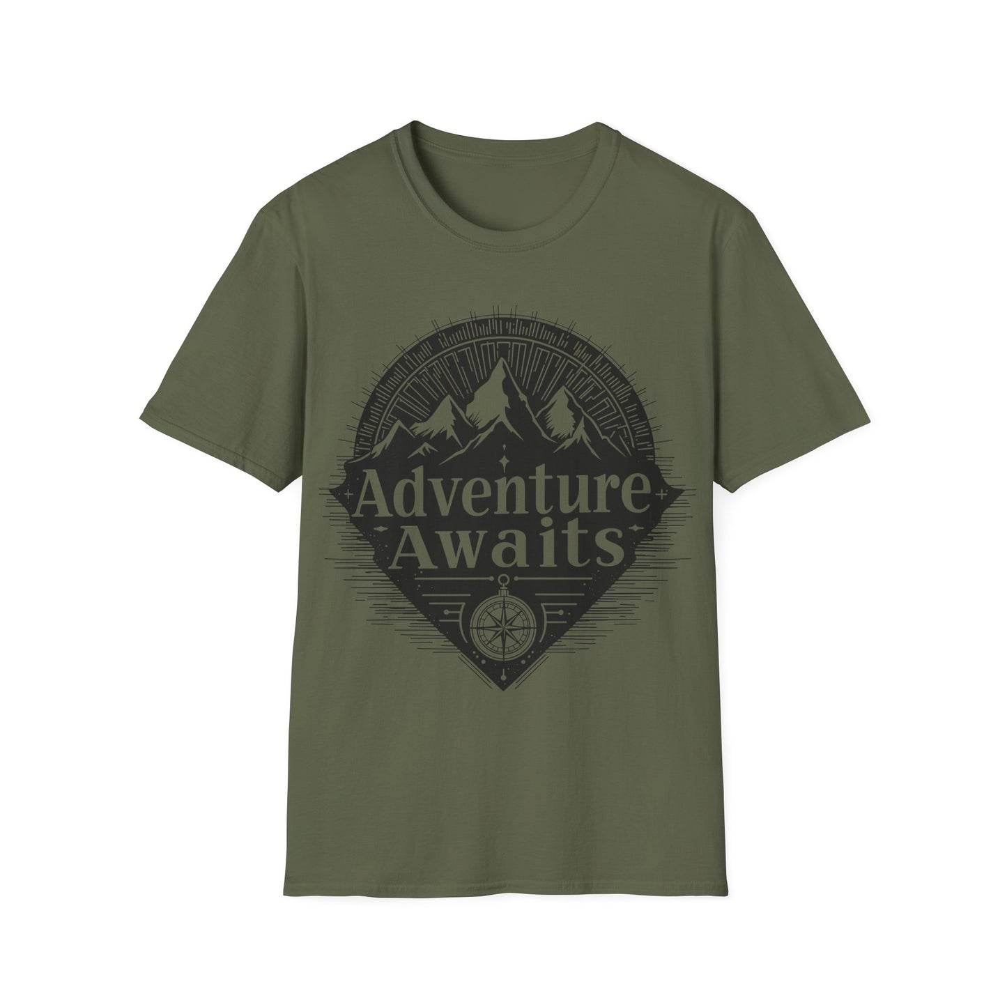 Adventure Awaits Unisex Softstyle T-Shirt - Perfect for Outdoor Lovers and Explorers