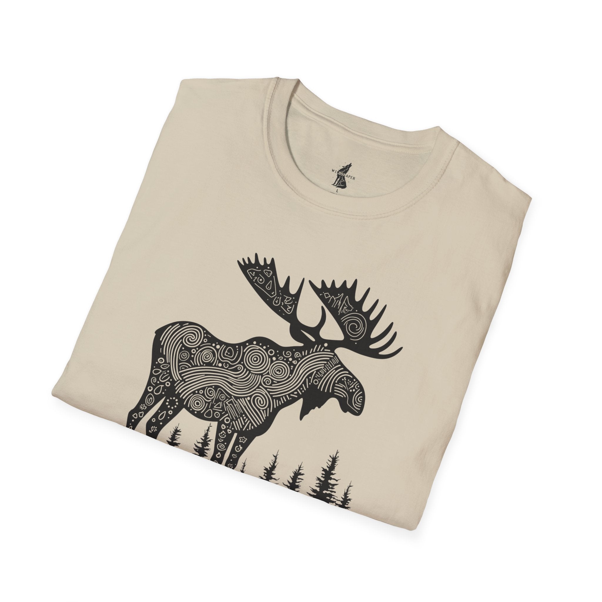 Moose Line Art Graphic T-Shirt