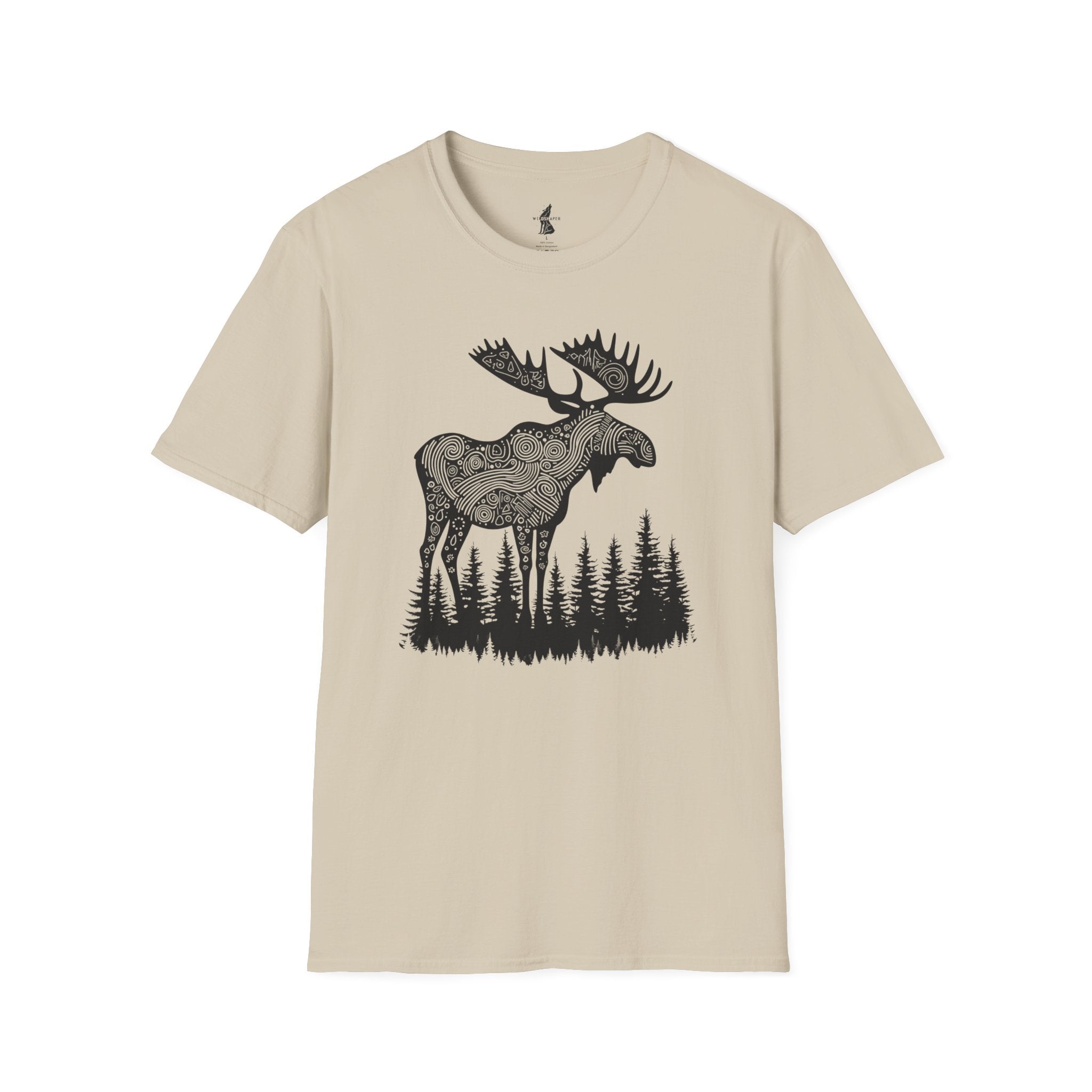 Moose Line Art Graphic T-Shirt