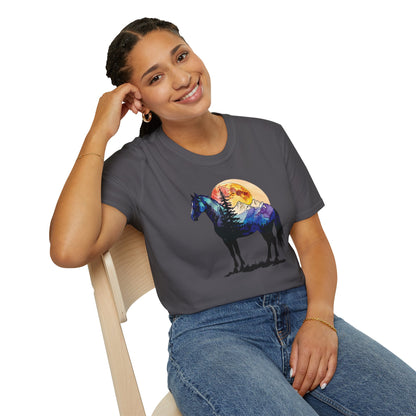 Wild Spirit Horse Sunset Graphic T-Shirt