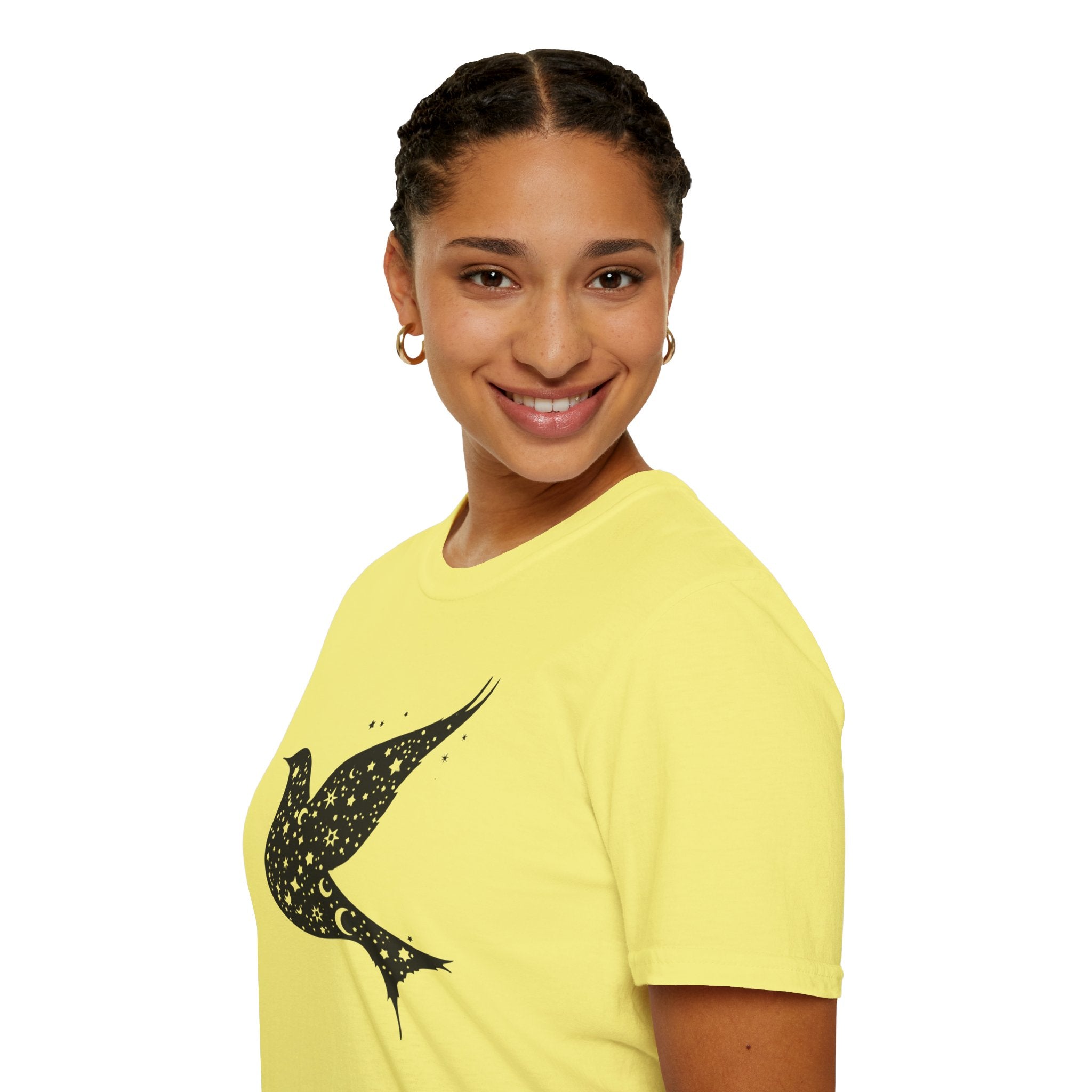 Celestial Bird Cosmic Stars T-Shirt