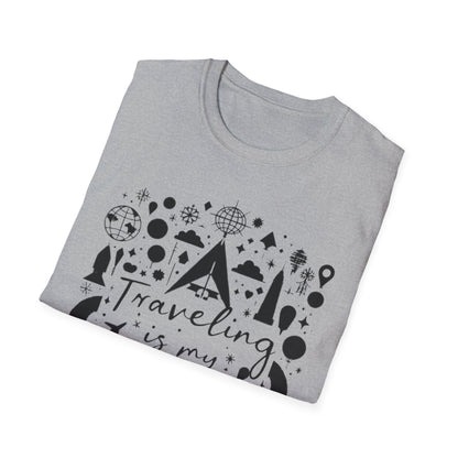 Traveling is My Therapy Unisex Softstyle T-Shirt - Adventure & Wanderlust Apparel