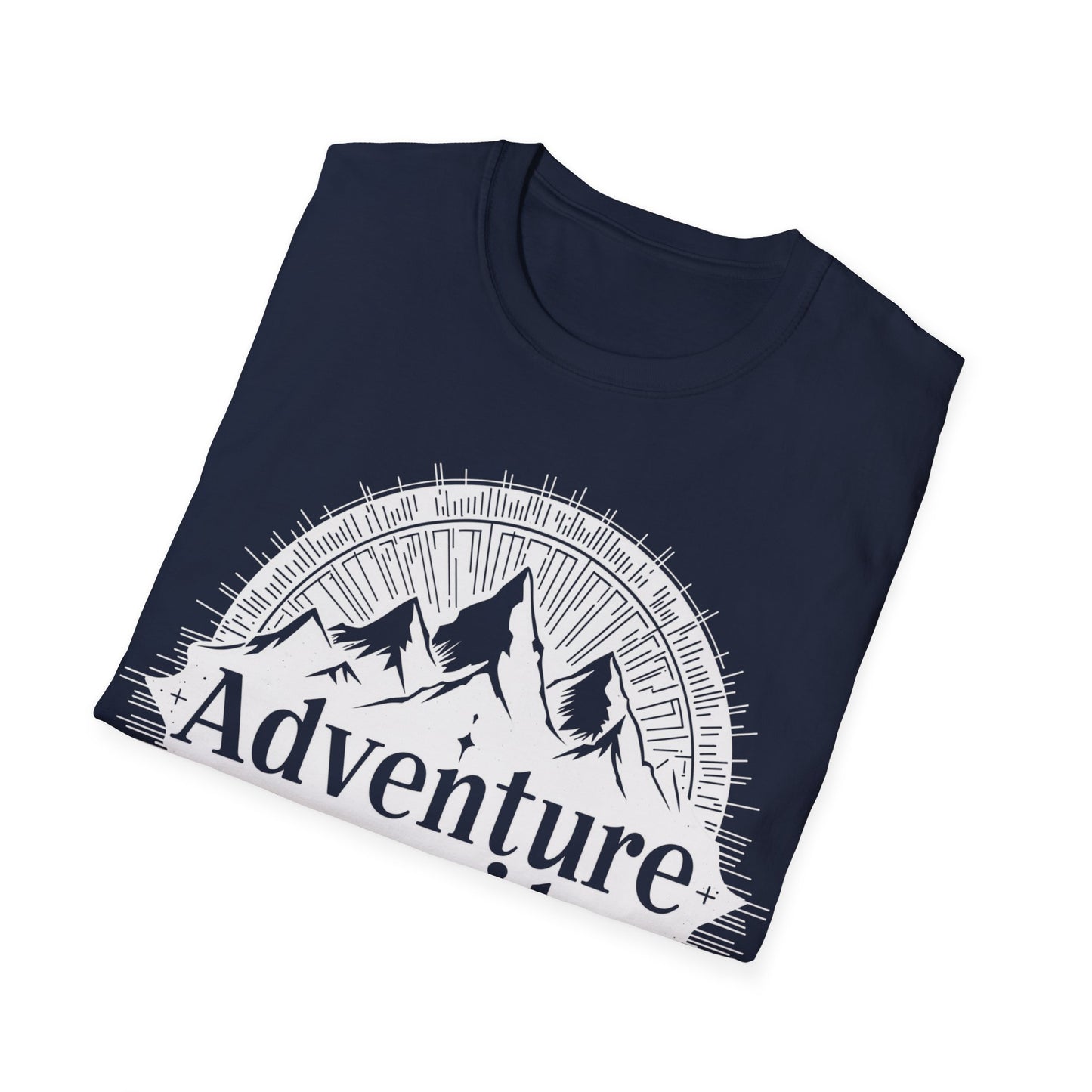 Adventure Awaits Unisex Softstyle T-Shirt - Perfect for Outdoor Lovers and Explorers