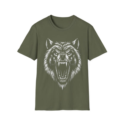 Fierce Wolf Graphic Unisex Softstyle T-Shirt - Perfect for Nature Lovers & Adventurers