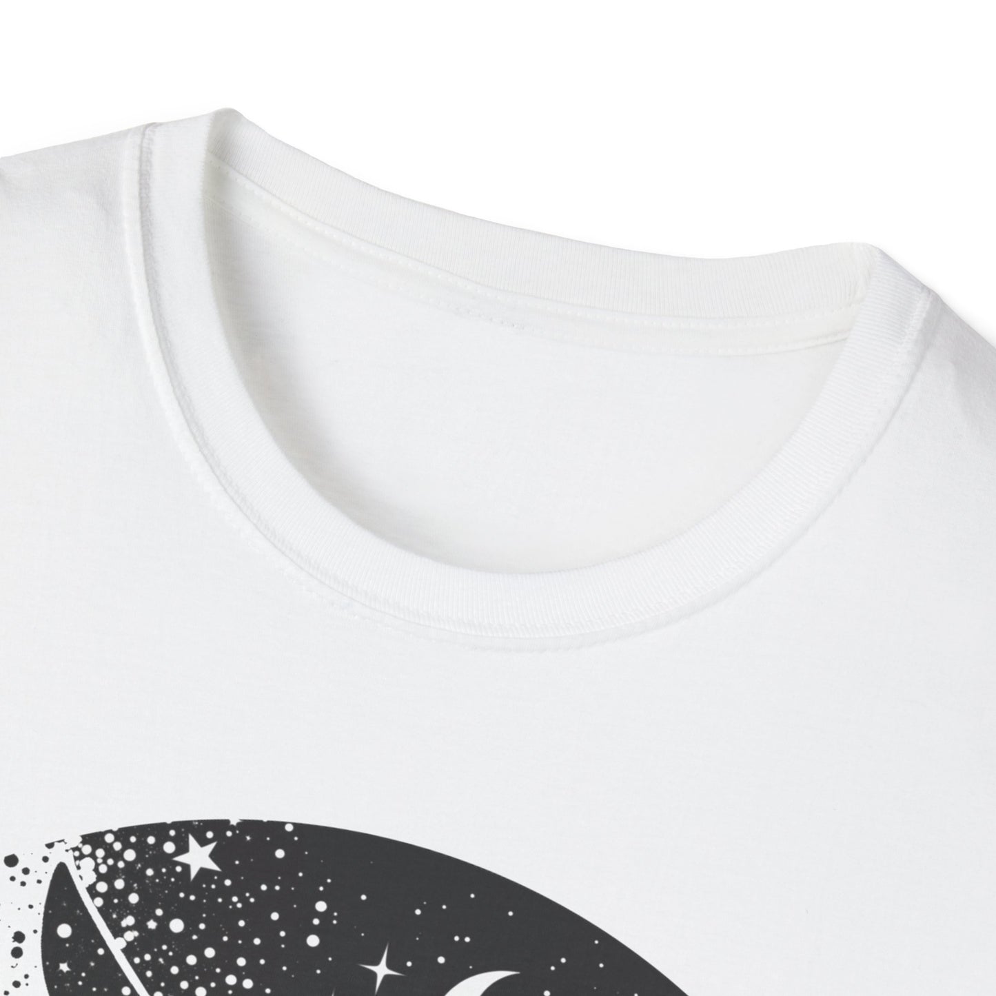 Celestial Bird Unisex Softstyle T-Shirt - Cosmic Aesthetic Tee for Nature Lovers