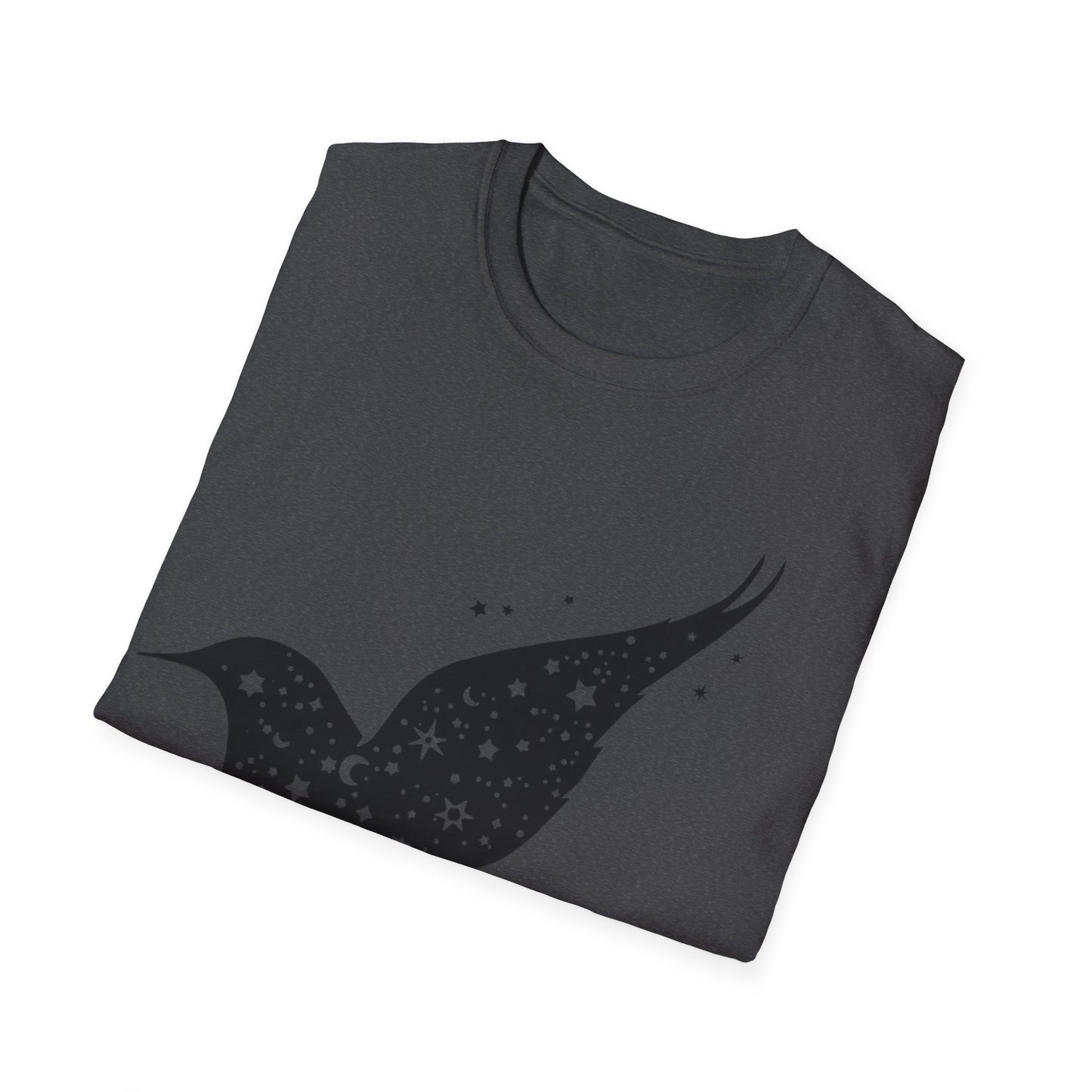 Celestial Bird Unisex Softstyle T-Shirt - Cosmic Star Print