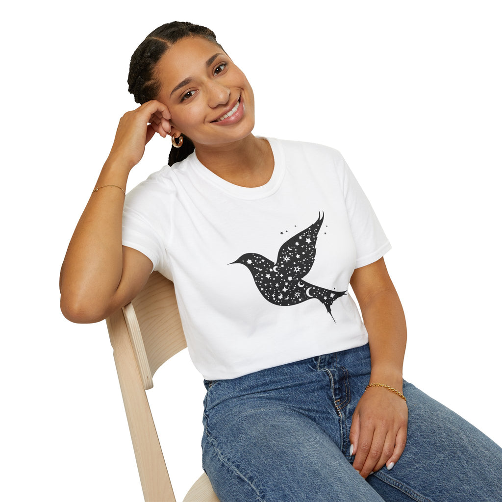 Celestial Bird Cosmic Stars T-Shirt