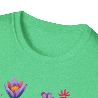 Floral Print Unisex Softstyle T-Shirt - Perfect for Spring Celebrations