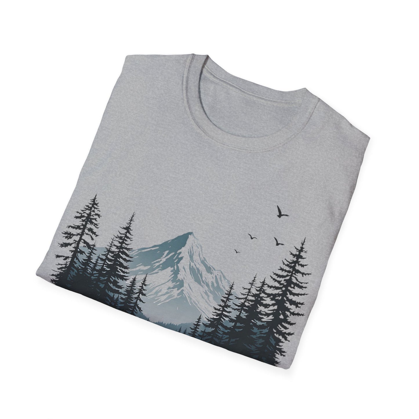 Mountain Moose Unisex Softstyle T-Shirt - Nature Lover's Tee