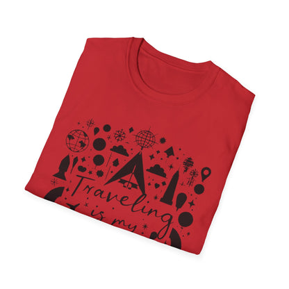 Traveling is My Therapy Unisex Softstyle T-Shirt - Adventure & Wanderlust Apparel