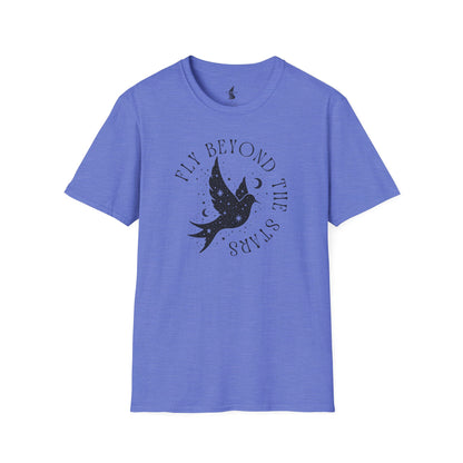 Fly Beyond The Stars Celestial Bird Graphic T-Shirt
