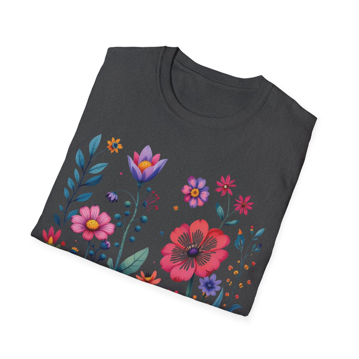 Floral Print Unisex Softstyle T-Shirt - Perfect for Spring Celebrations