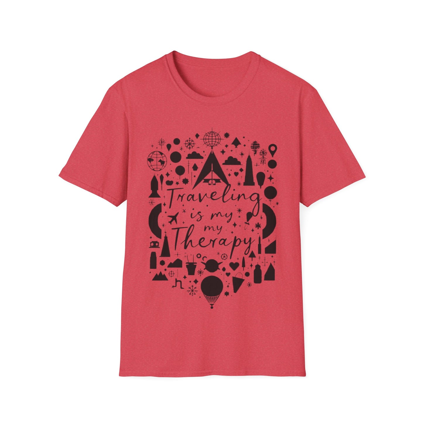 Traveling is My Therapy Unisex Softstyle T-Shirt - Adventure & Wanderlust Apparel