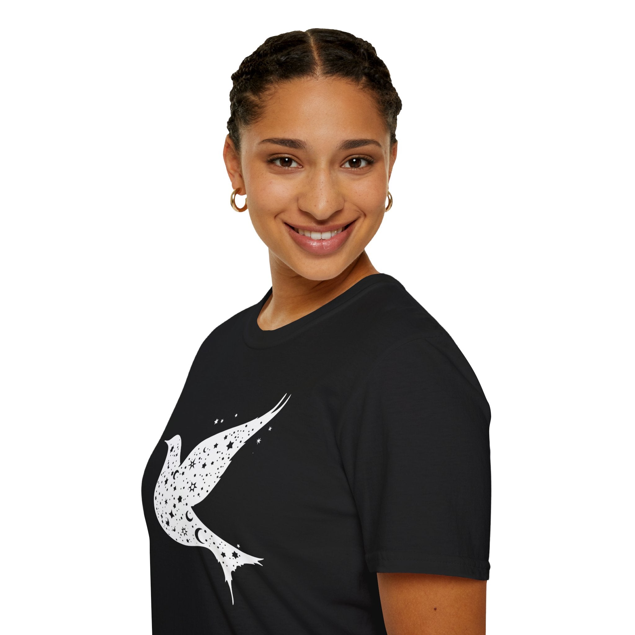 Celestial Bird Cosmic Stars T-Shirt