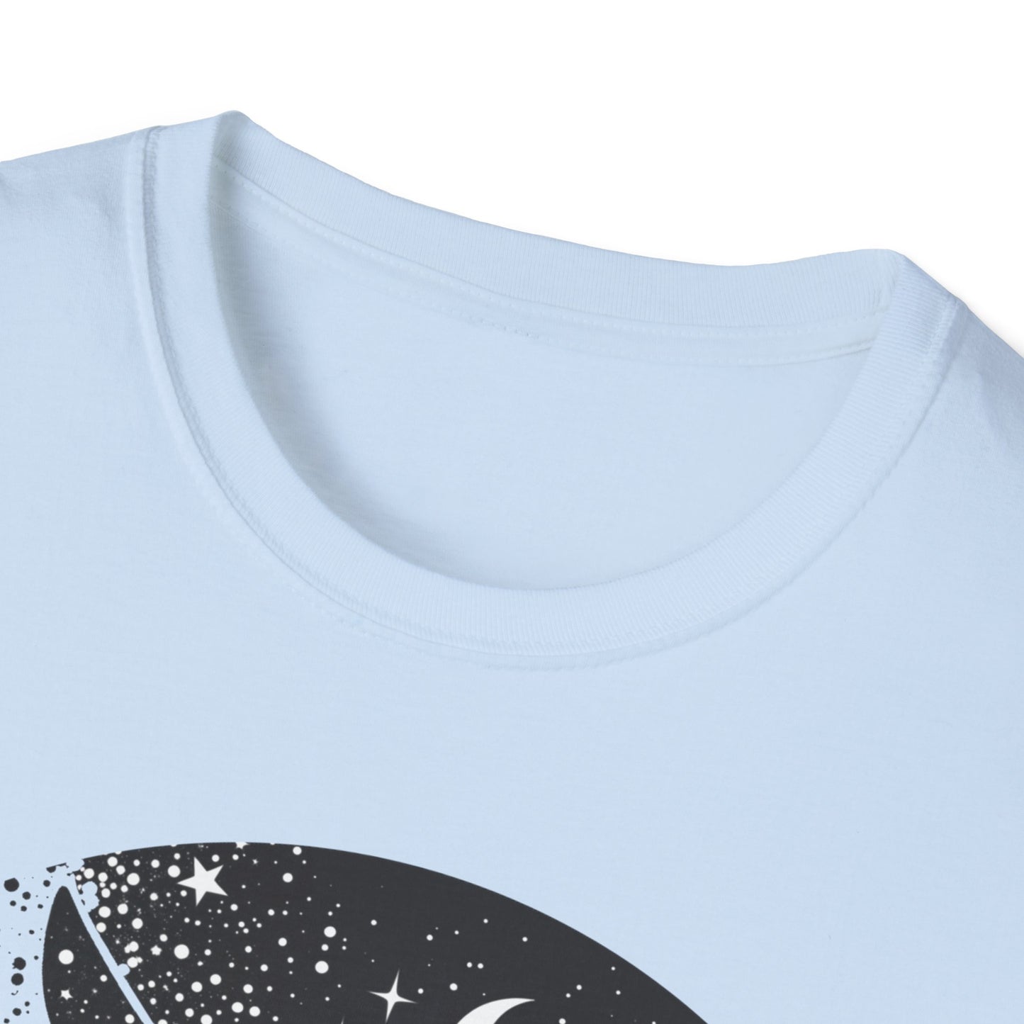 Celestial Bird Unisex Softstyle T-Shirt - Cosmic Aesthetic Tee for Nature Lovers