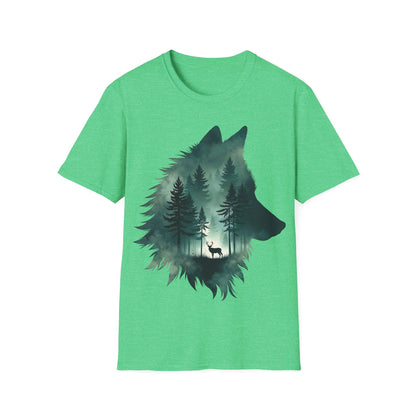 Wolf Silhouette Nature Unisex Softstyle T-Shirt