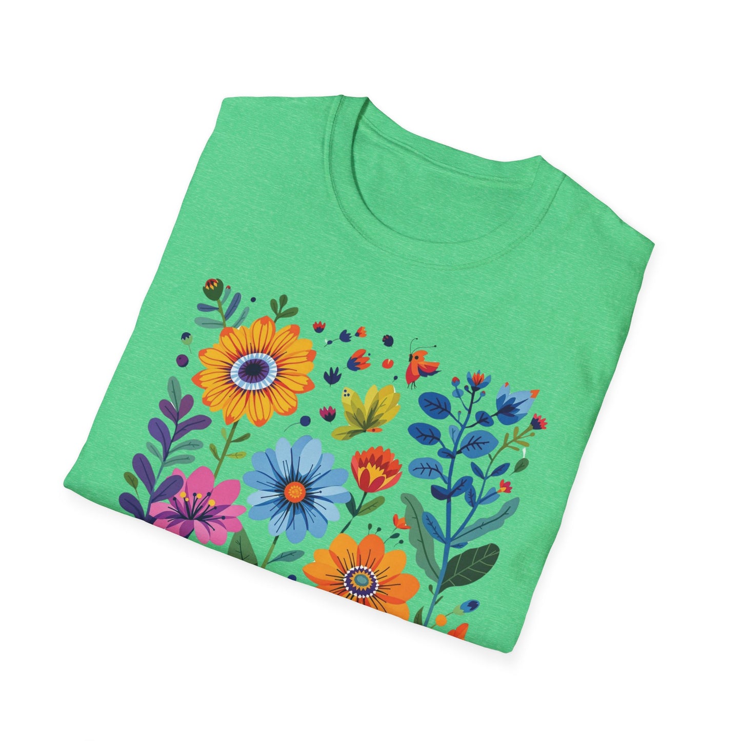 Floral Garden Unisex Softstyle T-Shirt - Vibrant Flower Art for Nature Lovers