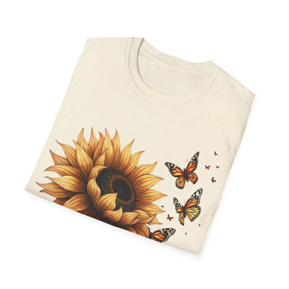 Live Simply, Bloom Wildly Sunflower Unisex Softstyle T-Shirt