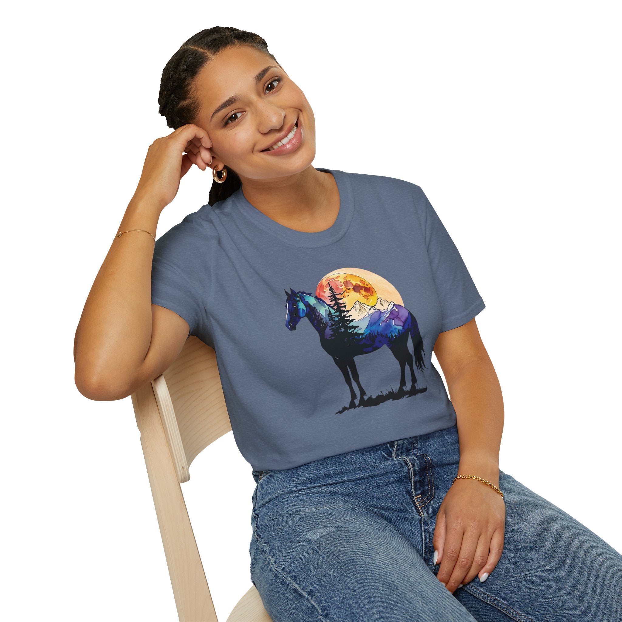 Wild Spirit Horse Sunset Graphic T-Shirt