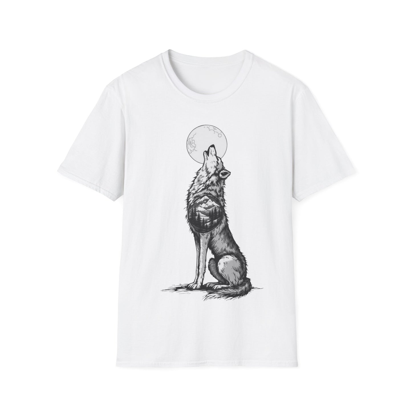 Howling Wolf Unisex Softstyle T-Shirt | Nature Lover Tee