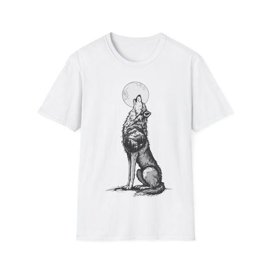 Howling Wolf Unisex Softstyle T-Shirt | Nature Lover Tee