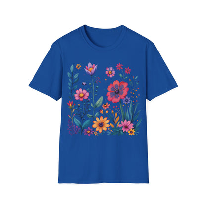 Floral Print Unisex Softstyle T-Shirt - Perfect for Spring Celebrations