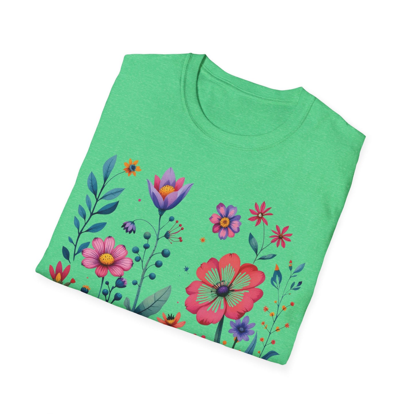 Floral Print Unisex Softstyle T-Shirt - Perfect for Spring Celebrations