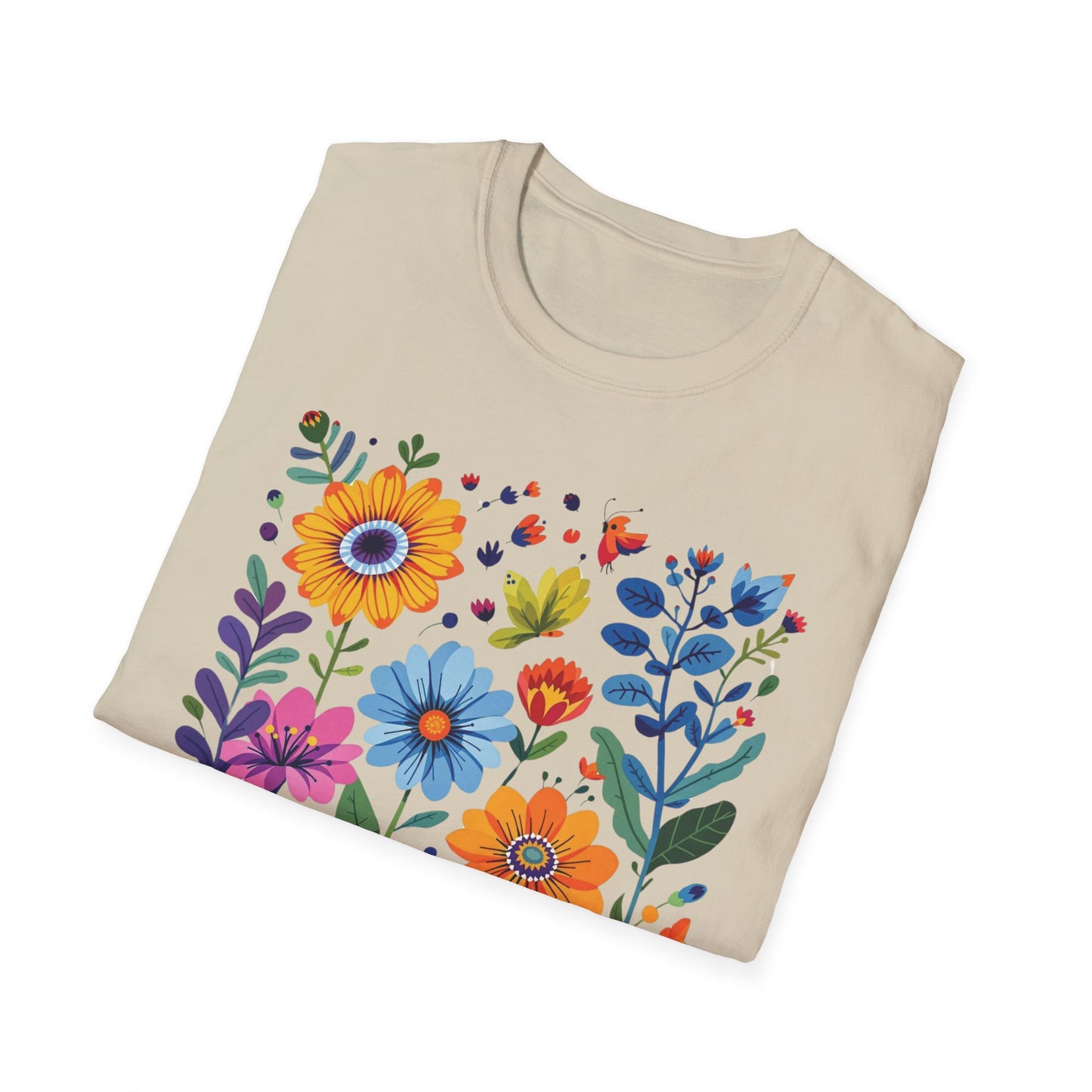 Floral Garden Unisex Softstyle T-Shirt - Vibrant Flower Art for Nature Lovers