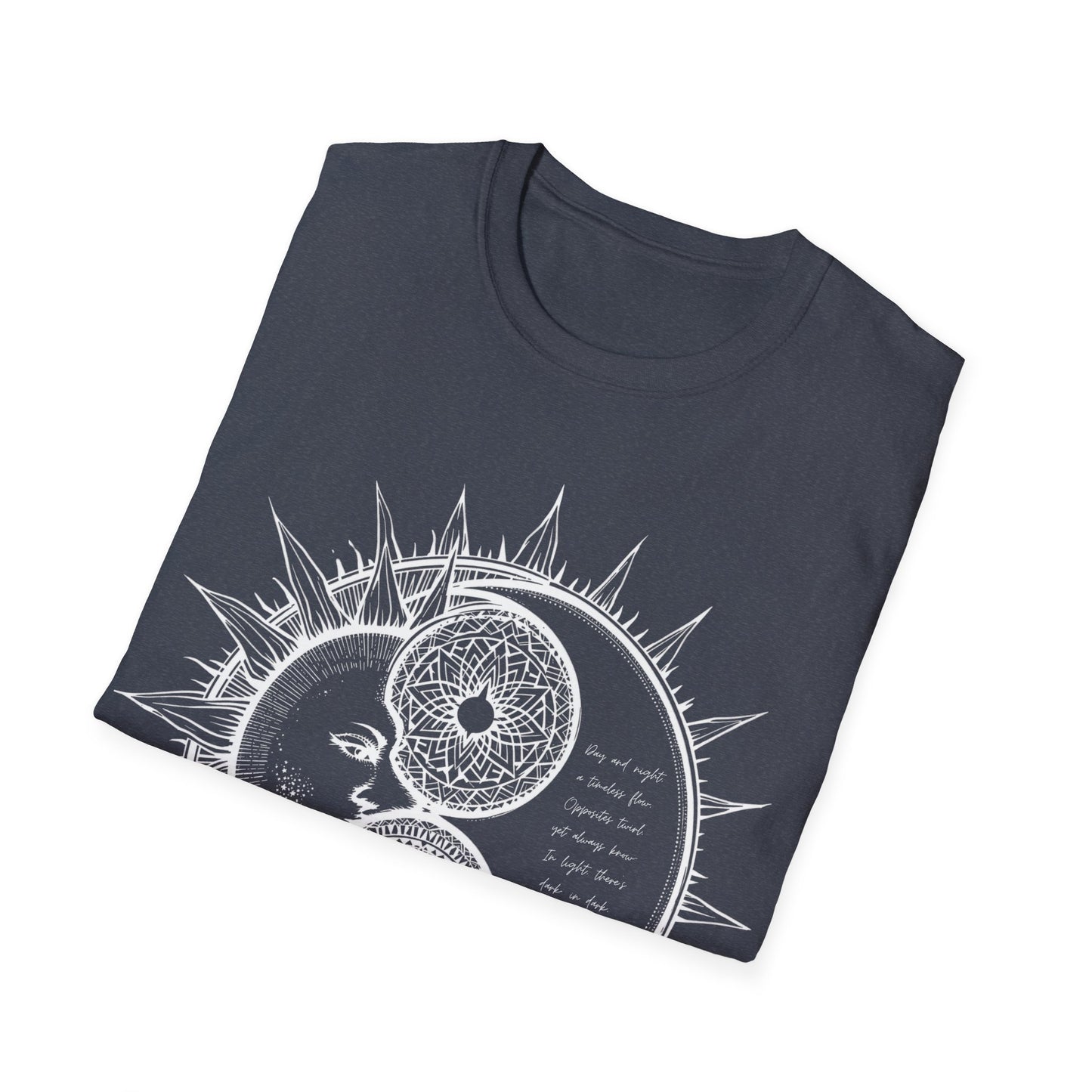 Sun and Moon Unisex Softstyle T-Shirt - Boho Aesthetic Tee for Spiritual Vibes