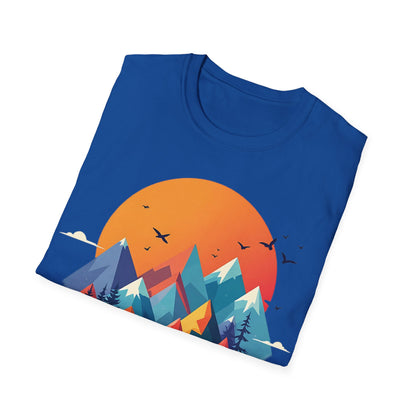 Mountain Sunset Unisex Softstyle T-Shirt │ Adventure & Nature Inspired