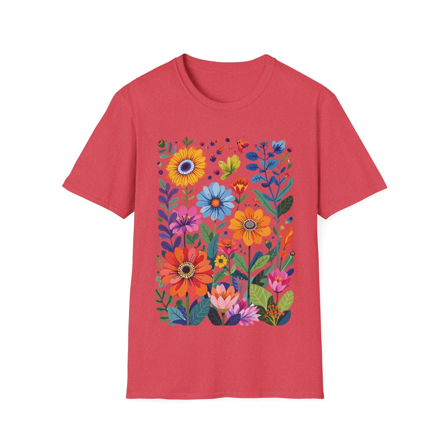 Floral Garden Unisex Softstyle T-Shirt - Vibrant Flower Art for Nature Lovers