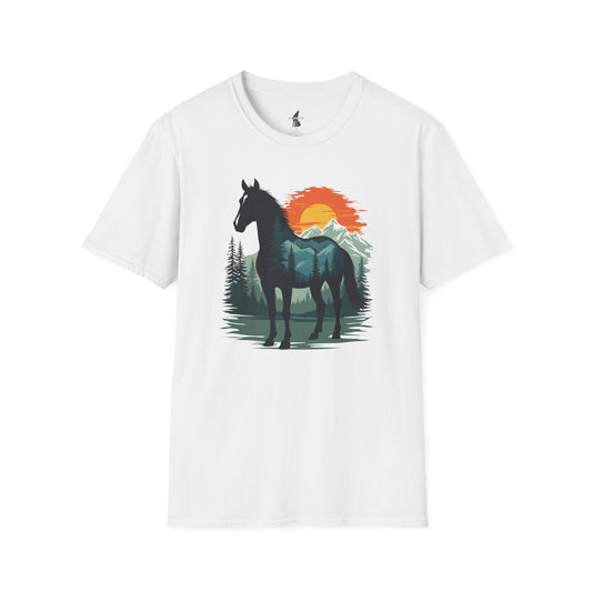 Mountain Sunset Horse Graphic T-Shirt
