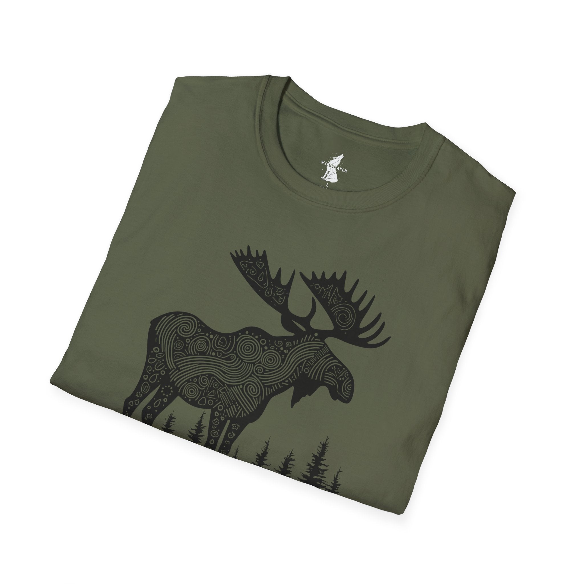 Moose Line Art Graphic T-Shirt