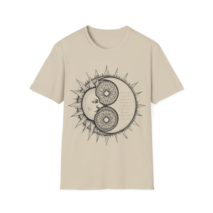 Sun and Moon Unisex Softstyle T-Shirt - Boho Aesthetic Tee for Spiritual Vibes