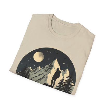 Adventure Awaits Unisex Softstyle T-Shirt | Mountain Graphic Tee