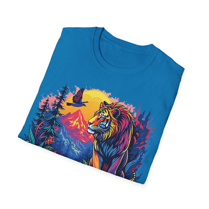 Wild Lion Graphic Unisex Softstyle T-Shirt - Nature Lover's Apparel