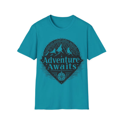 Adventure Awaits Unisex Softstyle T-Shirt - Perfect for Outdoor Lovers and Explorers