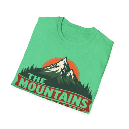 Unisex Softstyle T-Shirt - 'The Mountains Are Calling' Adventure Tee