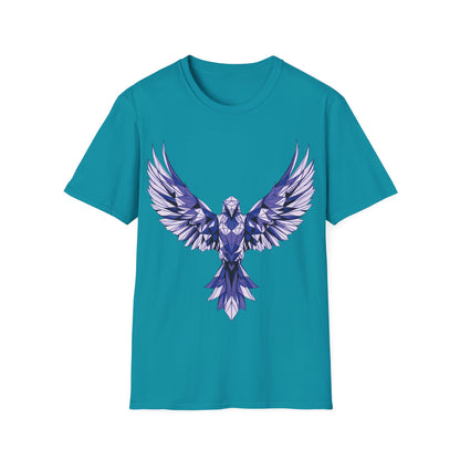 Majestic Purple Eagle Unisex Softstyle T-Shirt - Perfect for Nature Lovers