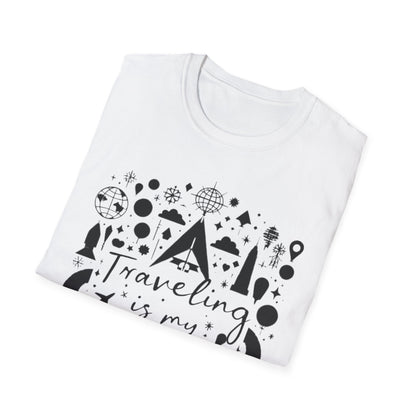 Traveling is My Therapy Unisex Softstyle T-Shirt - Adventure & Wanderlust Apparel