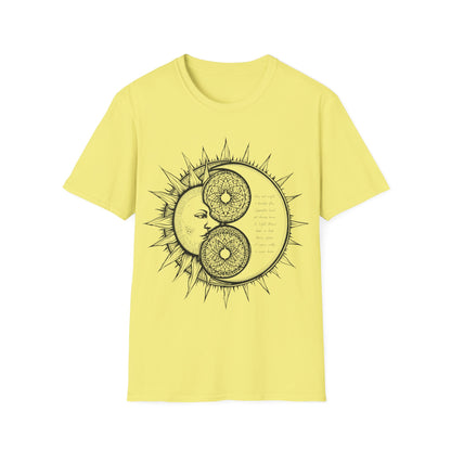 Sun and Moon Unisex Softstyle T-Shirt - Boho Aesthetic Tee for Spiritual Vibes