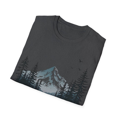 Mountain Moose Unisex Softstyle T-Shirt - Nature Lover's Tee